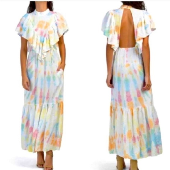 Women’s Cruz Multicolored Tie Dye Maxi Dress YOUNG, FABULOUS & BROKE Size S - Picture 2 of 8